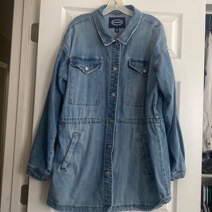 Women’s Oversized Military Inspired Denim Jacket